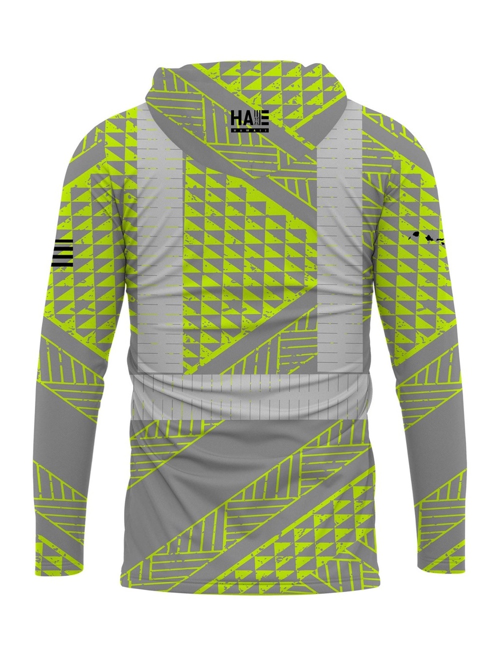 HAE HAWAII  ULANA REFLECTIVE HOODED LONGSLEEVE DRIFIT NEON GRAY Large